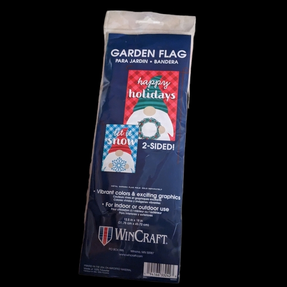 Wincraft 2 Sided Garden Gnome Small Winter Yard Flag Let it Snow Happy H… - Picture 2 of 3